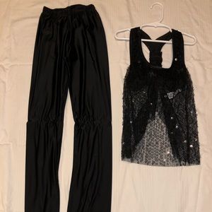 Black Sequin Girls Costume Set